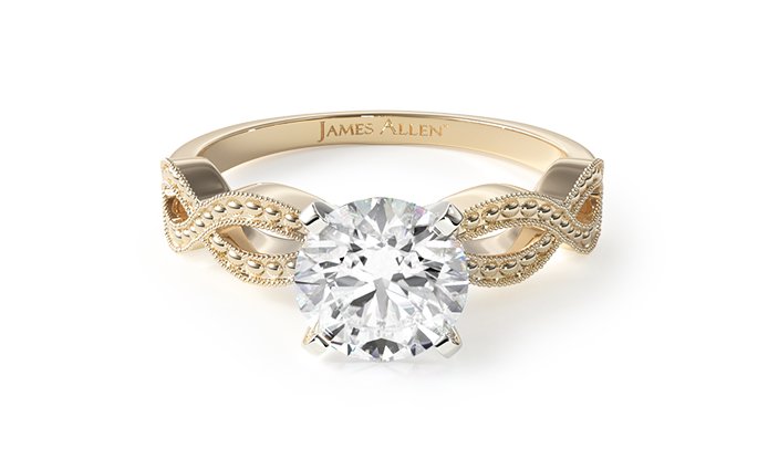 Yellow Gold Vintage Infinity Engagement Ring