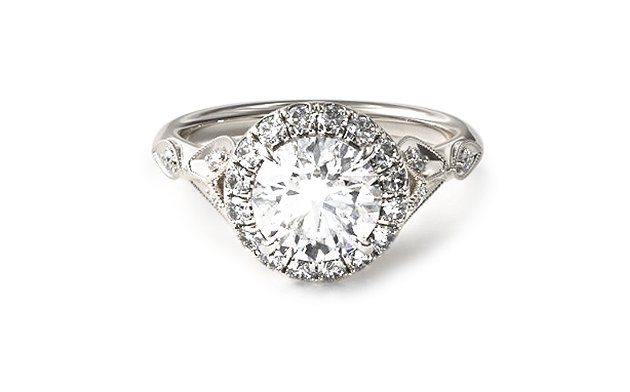 View this ring at JamesAllen.com White Gold Navette Leaf Halo Engagement Ring
