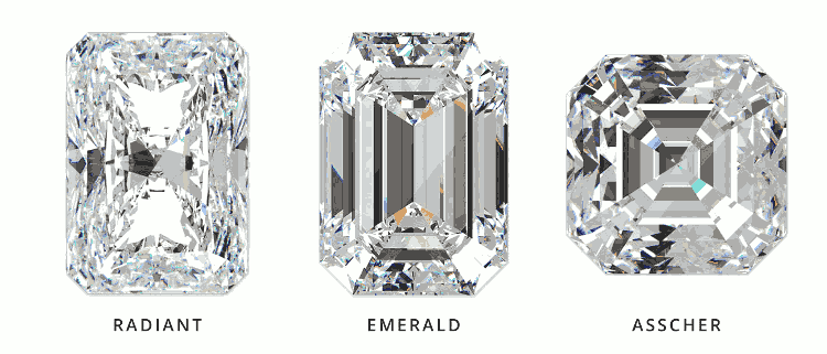 Radiant, Emerald, and Asscher Cut Diamonds from Ritani