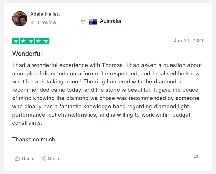 screenshot of Trustpilot review